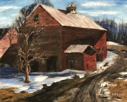 red barn with snow - 2022-07-29 09.15.32